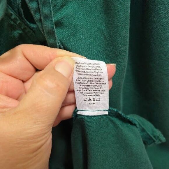 Terra & Sky Dress Womens Plus Sz 1X Kelly Green Tiered Boho Cottagecore Prairie - Picture 11 of 12